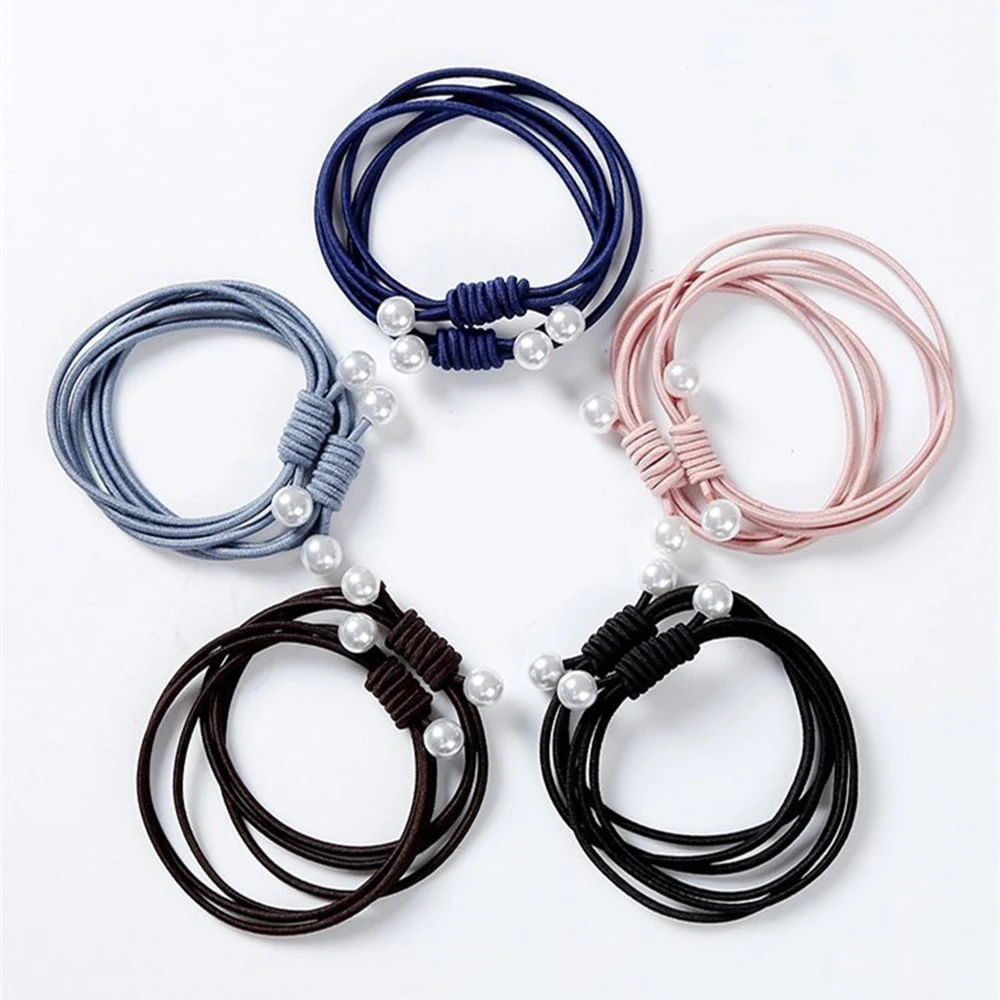 3 Styles Girls Multi-Layer Pearl Hair Rope Solid Color Elasticity Hair Ring Hairband Hair Accessories 3 Styles Girls Multi-Layer Pearl Hair Rope Solid Color Elasticity Hair Ring Hairband Hair Accessories
