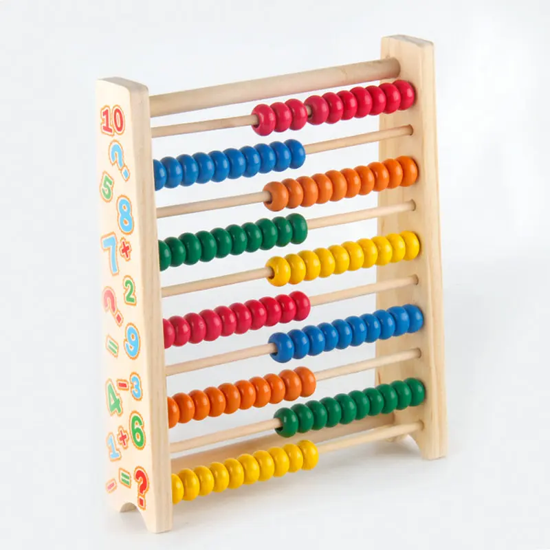 Free shipping Teaching Resources Wooden 10stalls abacus children s early education math learning calculation child s