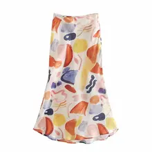 Горячая SD43-9117 Европейская и американская мода Граффити Печать Сплит юбка