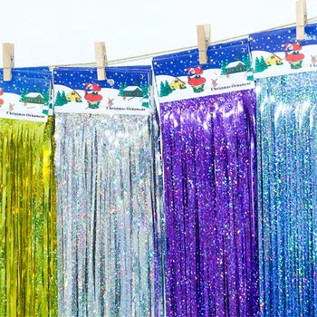

10*100cm Tinsel Foil Fringe Door Window Curtain Birthday Party Decor photo backdrop background Wedding Decorations Supplies