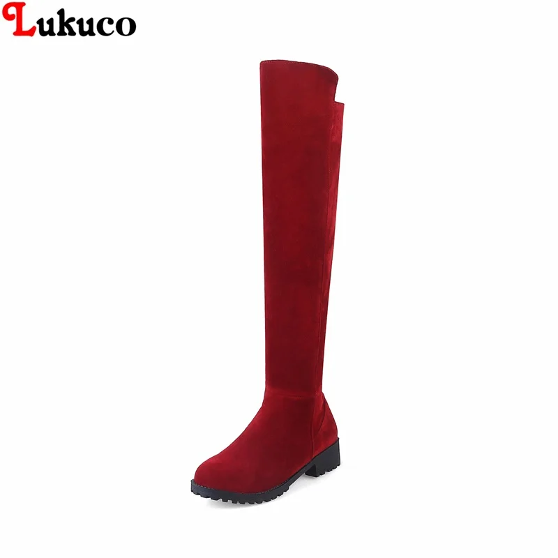 

New Warm Thigh High Boots Female Winter Boots Women Over the Knee Boots Size 34-46 Sexy Fashion Shoes 2018 Red riding boots