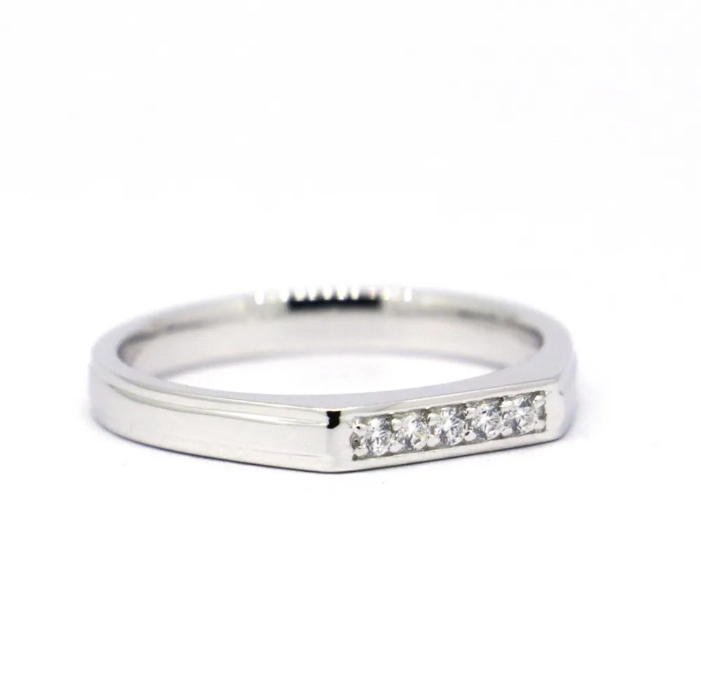 

Solid 925 Sterling Silver&CZ Unique Bar Ring