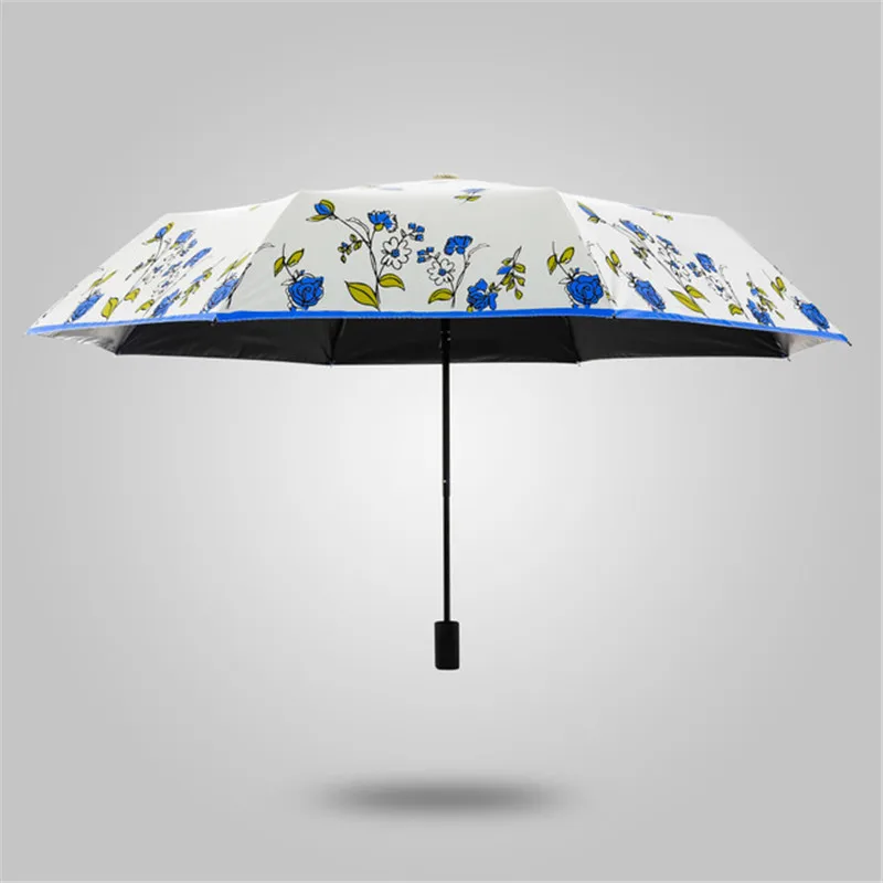 Автоматический зонт для женщин и детей, три складных ветронепроницаемых солнечных и дождливых зонта, Солнцезащитный зонт от солнца с УФ-защитой