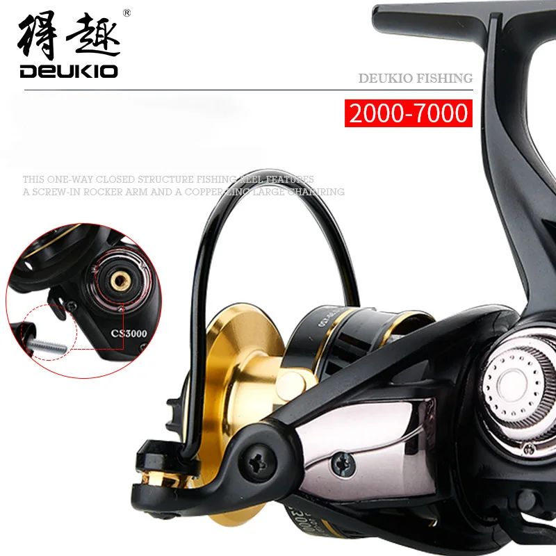 

DEUKIO Fishing Reel Gapless Spinning Wheel Screw-in Sea Bream Wheels Fishing Accessories Pesca CS2000-7000 Sea Fishing Rod Reels