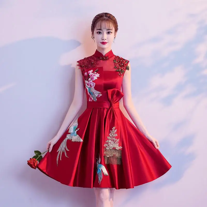 Длинное Элегантное женское Ципао, Азиатский праздничный костюм невесты, винтажное вечернее платье в китайском стиле, Vestidos, традиционное Qipao - Цвет: Style 3