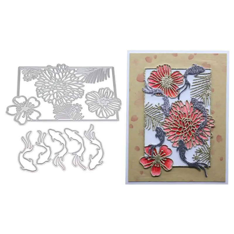 

Fish Flower Metal Cutting Dies Stencil DIY Scrapbooking Album Stamp Paper Card Embossing Craft Decor