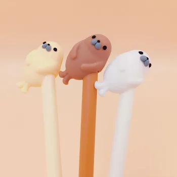 

1Pcs Cute Cartoon Sea lion Silicone Gel Pens Kawaii Stationery Material Office School Supplies For Kids Gifts Signature Pens