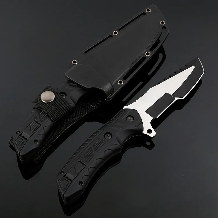 

Small Straight knife 440 steel ABS sheath Black. Wire drawing 57HRC Outdoor Survival Camping Hunt Knife Multi-functional