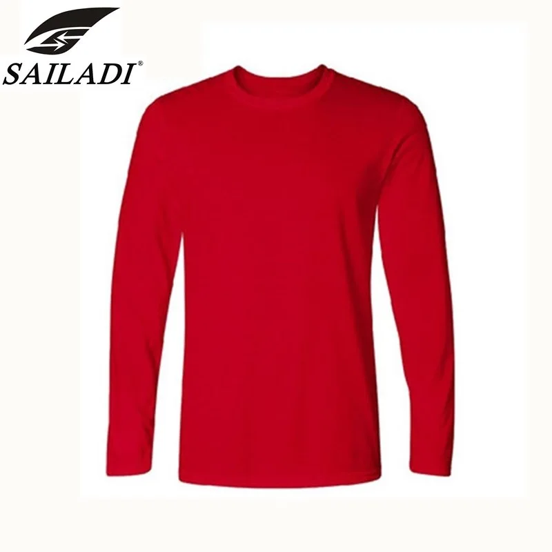 Red Sailadi бренд для мужчин бег с длинным рукавом Хлопок Открытый дышащая спортивная одежда круглый вырез тренировочные спортивные футболки Размер ss2204 - Цвет: Red