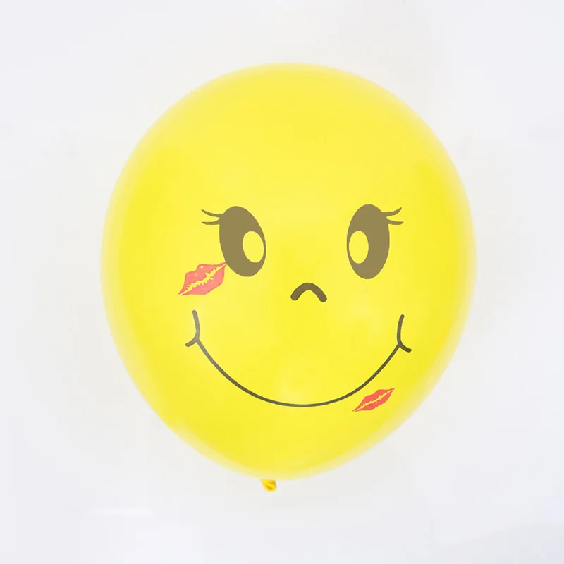 

10 PCS Smile Face Print 12 Inch Latex Balloon For Party Decoration