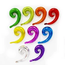 50pcs Rainbow Candy Colors Spiral Wave Curve Foil Balloons Family Birthday Wedding Party Wall Decoration child