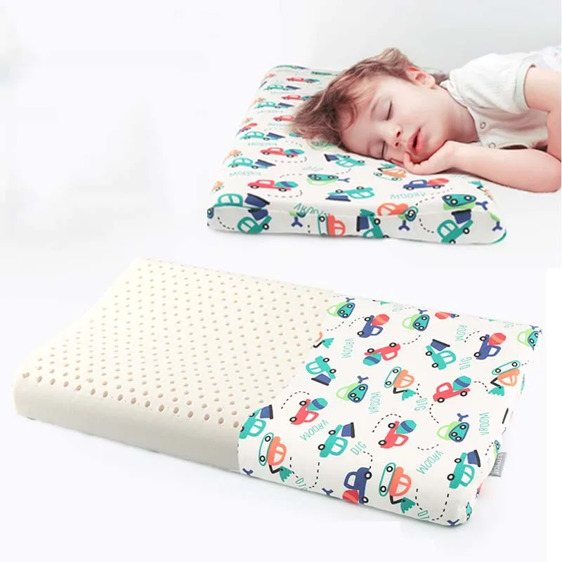 Латекс детские постельные принадлежности для сна подушка предотвращает плоские ортопедические детские шеи формирование пены памяти подушка фабрика 44*27*6 см