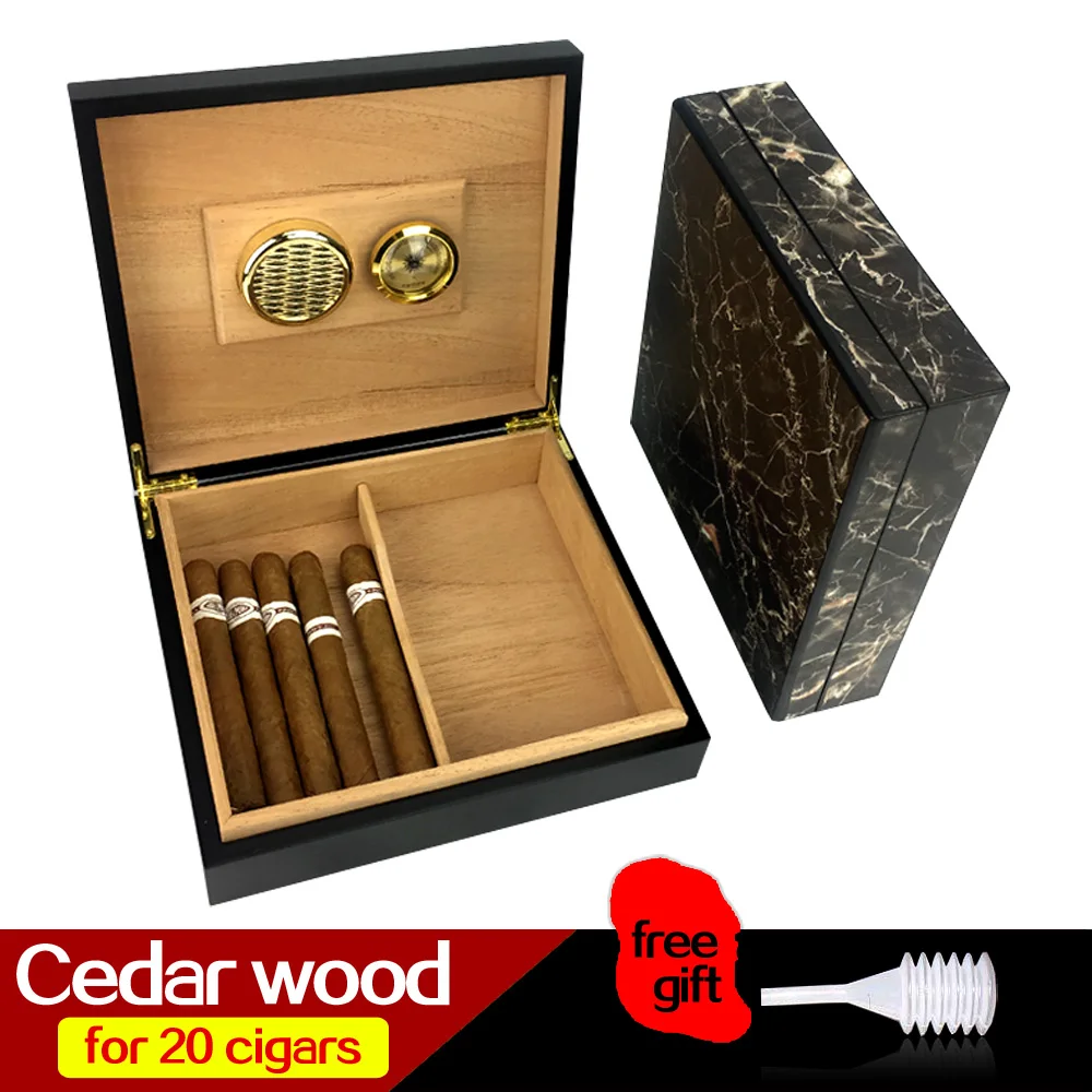 Buy Modern Cohiba mini humidor 20 cigars Storage box cigarette case Cedar wood