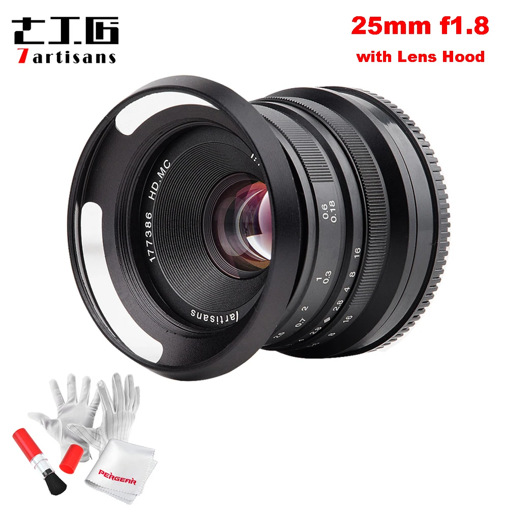 7artisans 25mm F1.8 Prime Lens for Sony E Mount for Fujifilm & Micro 4/3 Cameras A7 A7II A7R G1