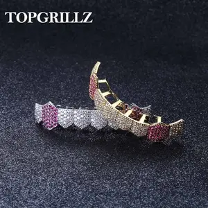 TOPGRILLZ Women Jewelry Iced-Out Gold Silver-Color Micro-Pave Hip-Hop for Full-Cz TOPGRILLZ Women Jewelry Iced-Out Gold Silver-Color Micro-Pave Hip-Hop for Full-Cz