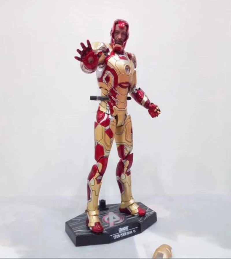 LED Light HC Iron Man Mark MK 42 RED x GOLD PVC Action Figure Collectible Model Toy with LED Light 28cm (4)