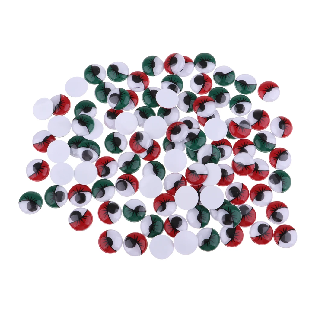 MagiDeal 200pcs 15mm Colorful Plastic Eyeballs with Eyelashes for Kids