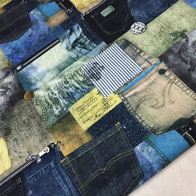 kissen aus jeans naehen, aliexpress : 1 meter jeans tasche gedruckt leinen patchwork, Design ideen