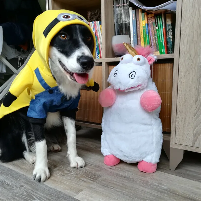 Cartoon Funny Yellow Minions Dog Cat Clothes Jacket Cute Hoodie Pet Novelty Costume Puppy Clothes for Small Dogs Cats Coat0