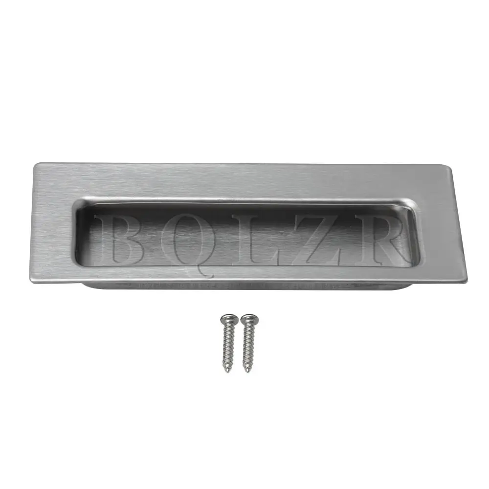 

BQLZR Silver Stainless Steel Rectangular Hidden Recessed Door Handle for Door Drawer