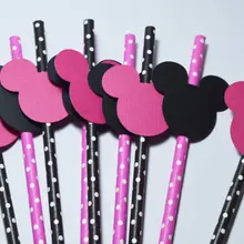 Заказная блестящая фуксия черная мышь подарочная упаковка соломинки Свадьба для новобрачных, вечеринка в честь новорождённого девичника все для бара