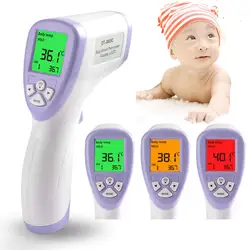 Детские взрослых Цифровой термометр инфракрасный лоб Бесконтактный Портативный Инфракрасный термометр с ЖК-дисплей Подсветка