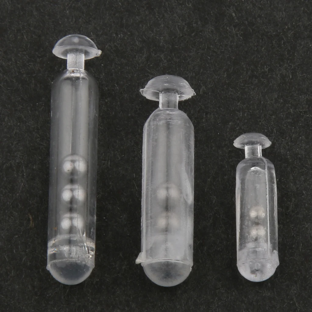 1.55cm/2.15cm/2.6cm Hard Plastic Worm Jig Fishing Lure Metal Balls Insert Rattle Chambers Shake Sound Attract Fishing Bait
