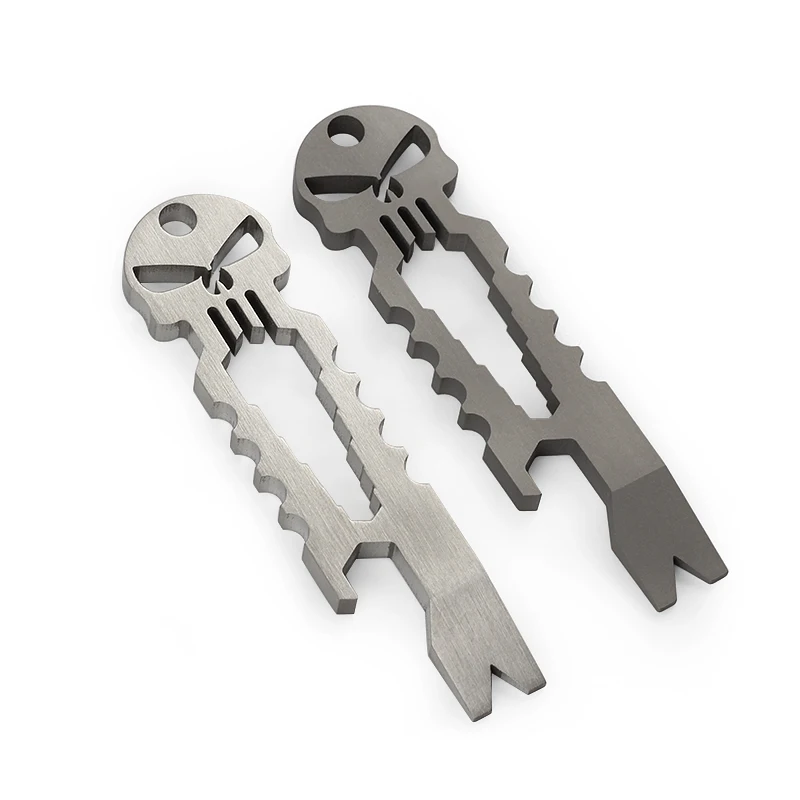 

Titanium Alloy Bottle Opener Crowbar Screwdriver Wrench All in One EDC Portable Multipurpose Outdoor Repair Tool