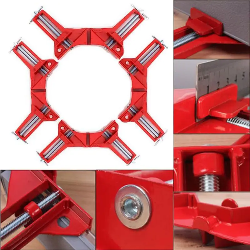 4 шт. 75 мм Mitre Угловые зажимы держатель для фоторамки Деревообработка под прямым углом красный