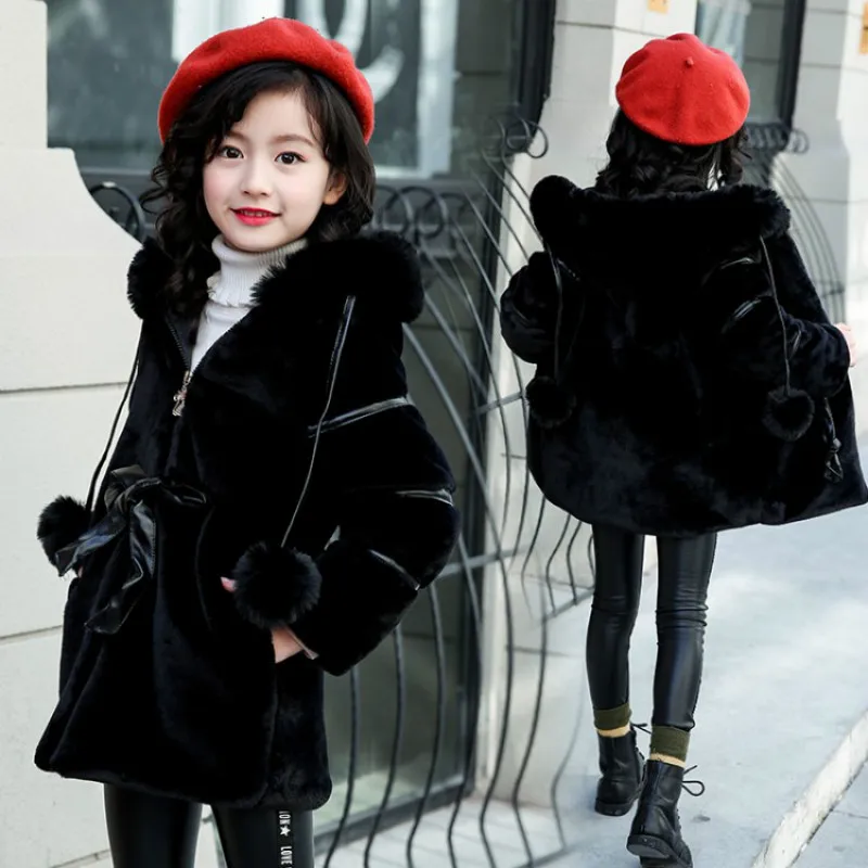 

Baby girl jacket fashion children's winter thick elegant coat 2018 new big children's winter clothes girls warm sweater