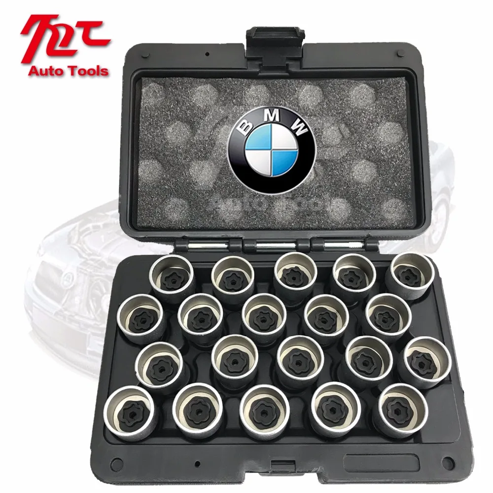 

20pcs/set New wheels Anti-theft screw key tire Plum-type removal tool for BMW