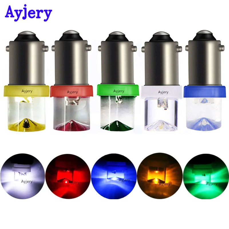 

AYJERY 400Pcs BA9S Concave 1 SMD LED Light Bulbs 12V Led Car Dashoard Warning Indicators Lights Wedge Lamp Car Light White Red