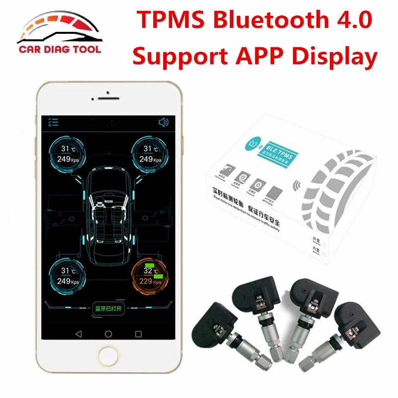 Best Price Car TPMS Bluetooth 4.0 Auto Wireless Tyre Tire Pressure Monitoring System Alarm