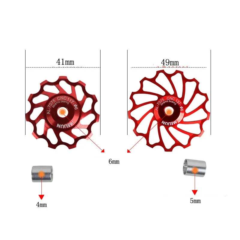 2шт велосипед из алюминиевого сплава задний механизм переключения передач колесо 11 T 13 T керамический подшипник колеса велосипед делитель для переключателя велосипедный аксессуар