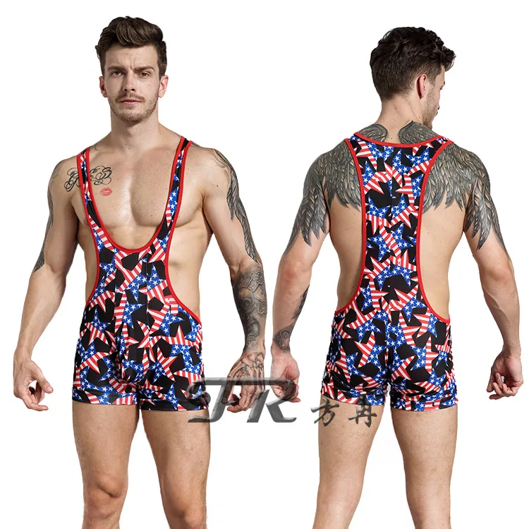 One Piece Lingerie Swimwear Bodysuit One Piece Swimsuit Bathing Suit Men Wrestling Singlet