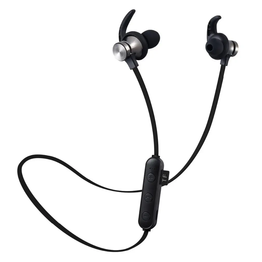 T22 Sports Wireless Bluetooth Earphone Magnetic Attraction Headset Waterproof Earphone Build-in Mic Pluggable TF card