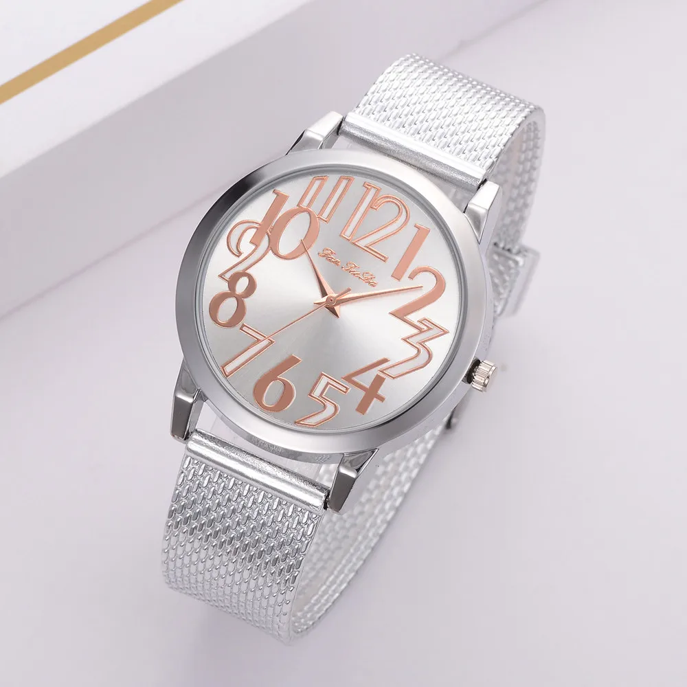 

Simple Fashion Women's Mesh Watch Luxury ladies dress Large dial Stainless Steel Quartz Watches female bracelet Relogio Feminino