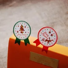 400 шт значок рождественская ель подарок печать лейблы-наклейки для вечерние подарки печенье коробочки для сладостей украшения
