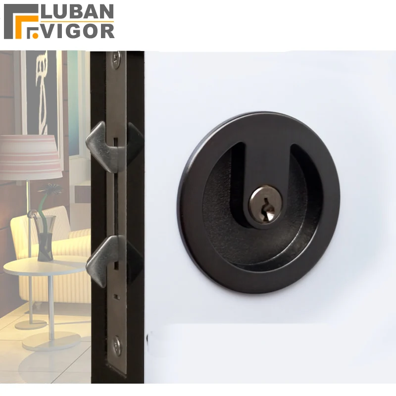 Sliding doors, Round gray black handle locks, Hidden Double hook lock,Zinc alloy,Safe and durable ,Door hardware Sliding doors, Round gray black handle locks, Hidden Double hook lock,Zinc alloy,Safe and durable ,Door hardware