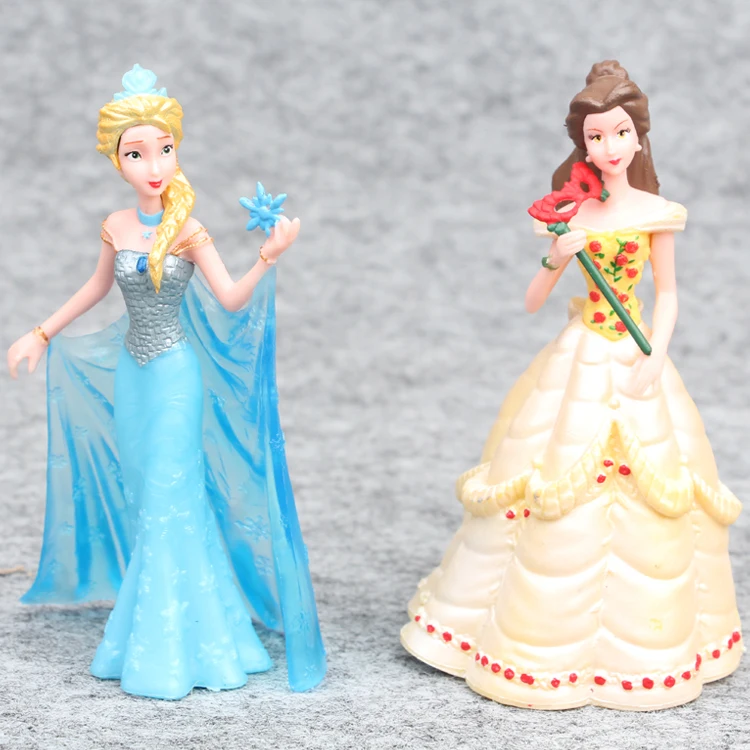 Disney Принцессы игрушки 5 шт./компл. 10-12 см Белоснежка замороженная Эльза Ариэль Белла Тинкер Белл ПВХ фигурка куклы детские игрушки подарок