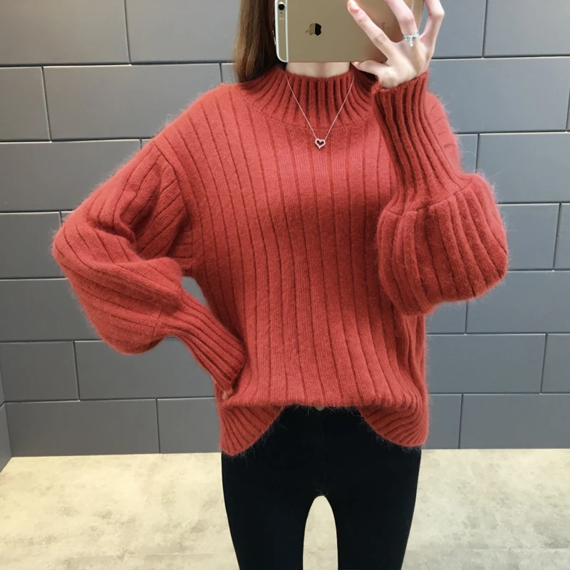 2020 Spring Knitting Women Sweaters Autumn Soft Turtleneck Large Size Cashmere Sweaters Warm Elasticity Pullover Knitted Jumper