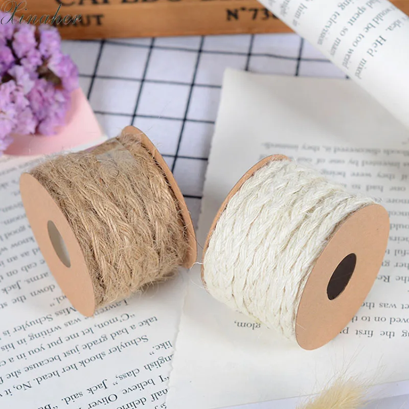 

5M Natural Jute Twine Burlap String Hemp Rope Party Wedding Gift Wrapping Cords Thread DIY Scrapbooking Florists Craft Decor