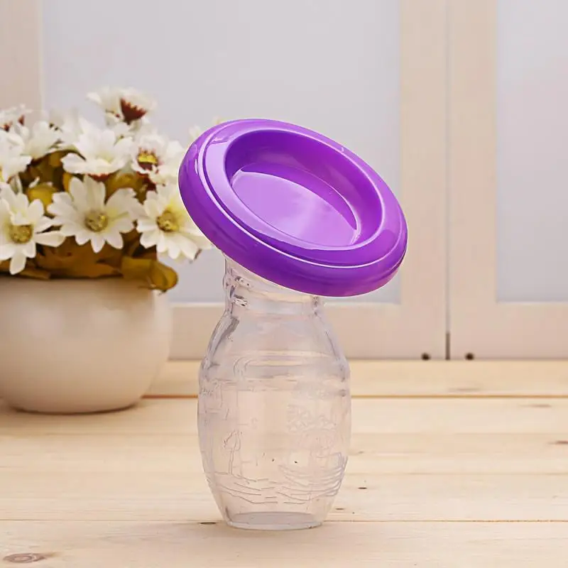 None Silicone Breastfeeding Manual Nursing Strong Suction Reliever Breast Pumps Feeding Milk Sucking Bottle - Цвет: purple