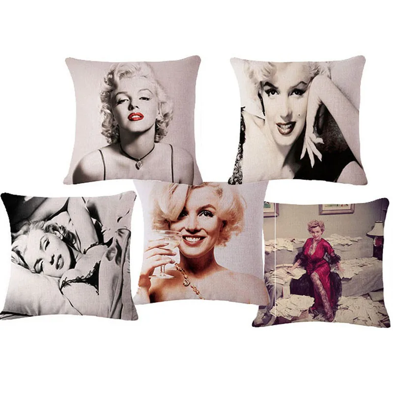 Marilyn Monroe креативное супер качество 17 &quotльняная домашняя декоративная подушка
