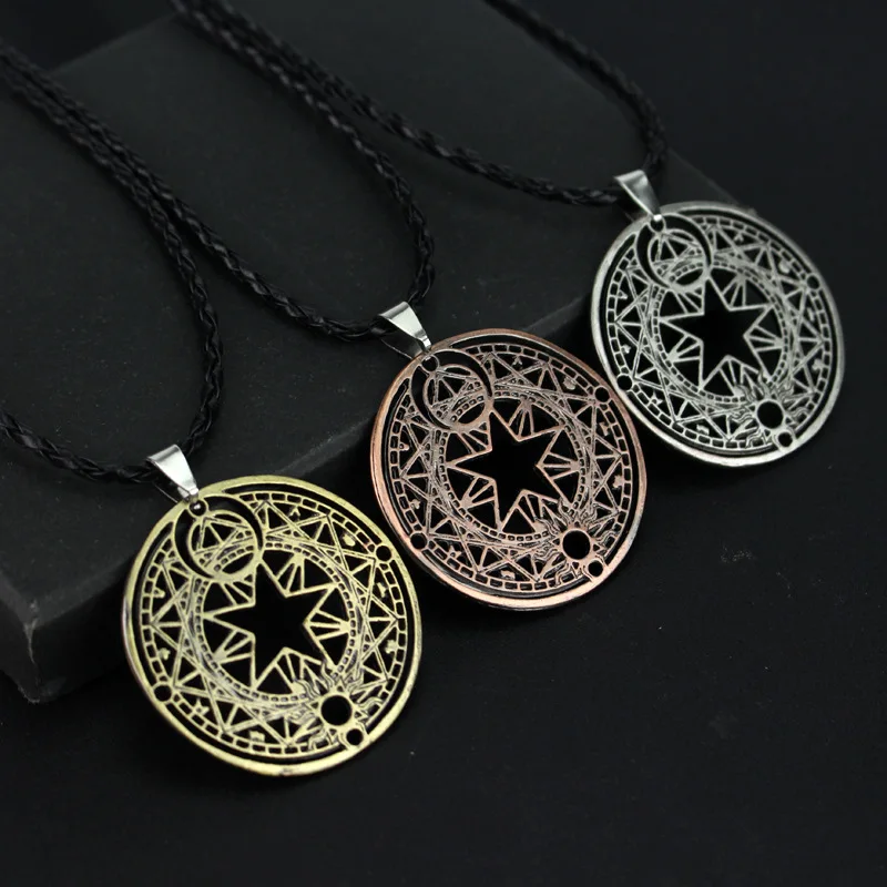 Japão Anime Collares Colar Cardcaptor Sakura Card Captor Sakura Magia Círculo Colar Colar Masculino Anime Jóias