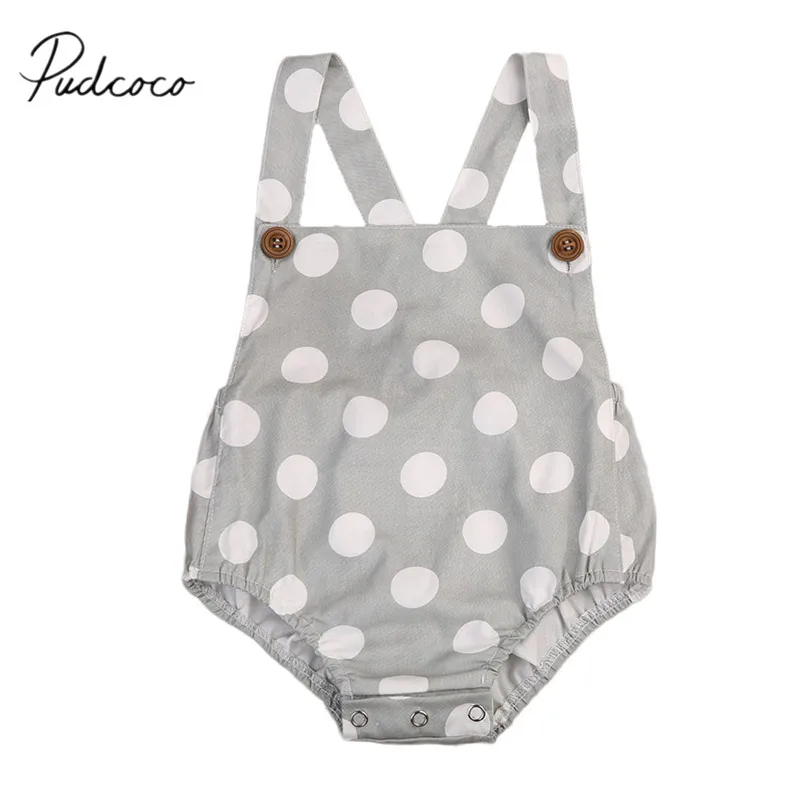 

2018 Brand New Cute Newborn Infant Baby Girl Dot Romper Jumpsuit Sleeveless Cross Backless Sunsuit Playsuit Outfit Clothes 0-18M