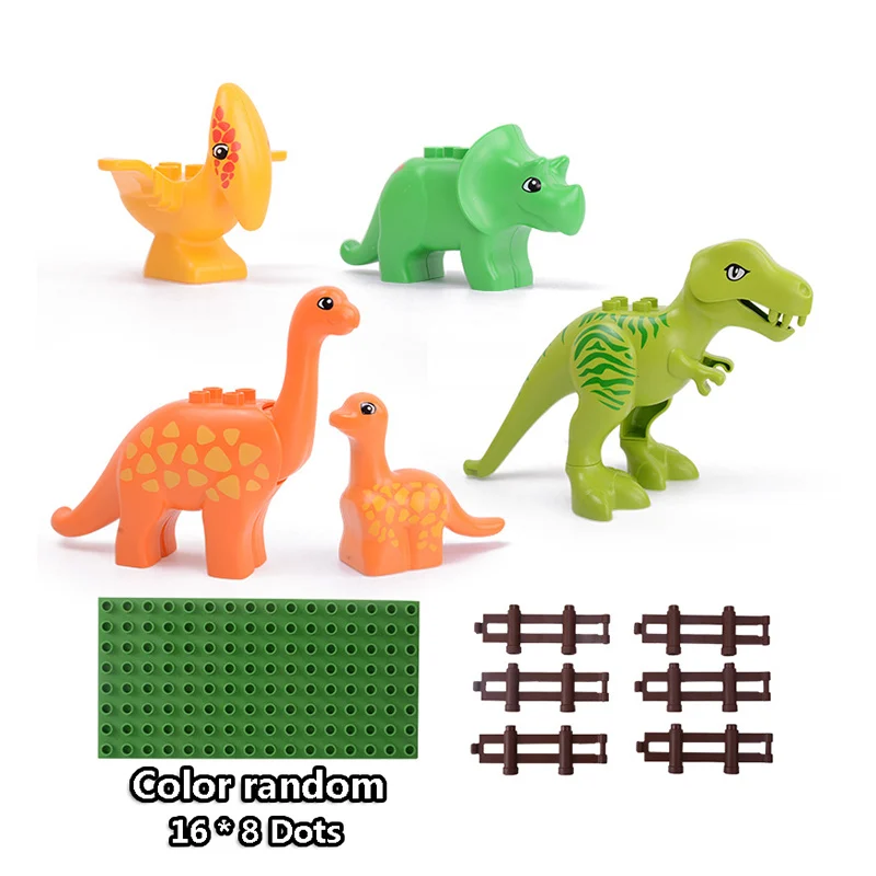 DIY Large Size dinosaur Animal Series Building Blocks Sets Farm Animal Bricks Compatible with Duploe Toys  for children Kid Gift (5)