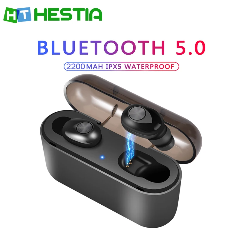 

TWS Wireless Bluetooth Earphone 2200mah Power Bank Deep Bass Headphone Handfree Blutooth Headset Sport 5.0 Noise Cancelling