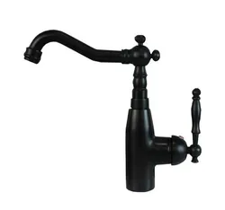 Kitchen Wet Bar Bathroom Vessel Sink Faucet Black Oil Rubbed Bronze One Handle Swivel Spout Mixer Tap Single Hole msf074