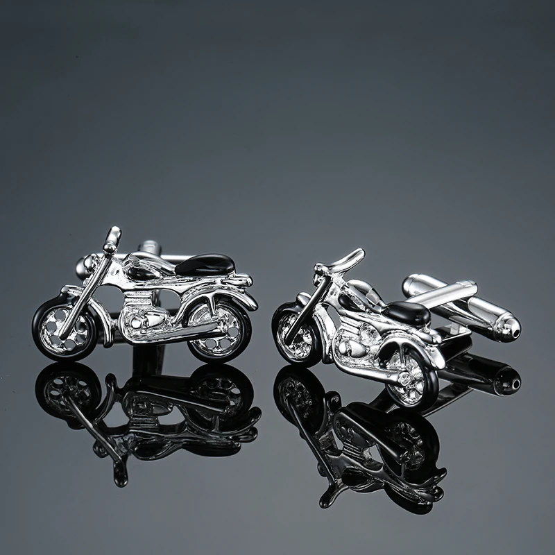 

Novelty silver Motorbike Design Cufflinks High Quality Enamel Cuff links motorcycle style cufflinks for mens shirt cuff cufflink